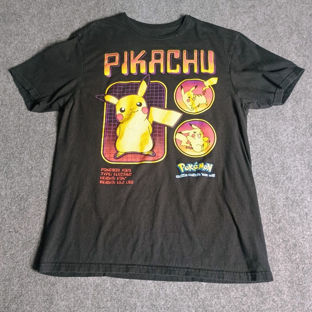 Pokémon Pikachu Graphic T-Shirt – Men's Medium – Black – Bioworld